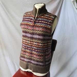 Lauren Jeans Co. Sweater Vest Nordic Zip sz M